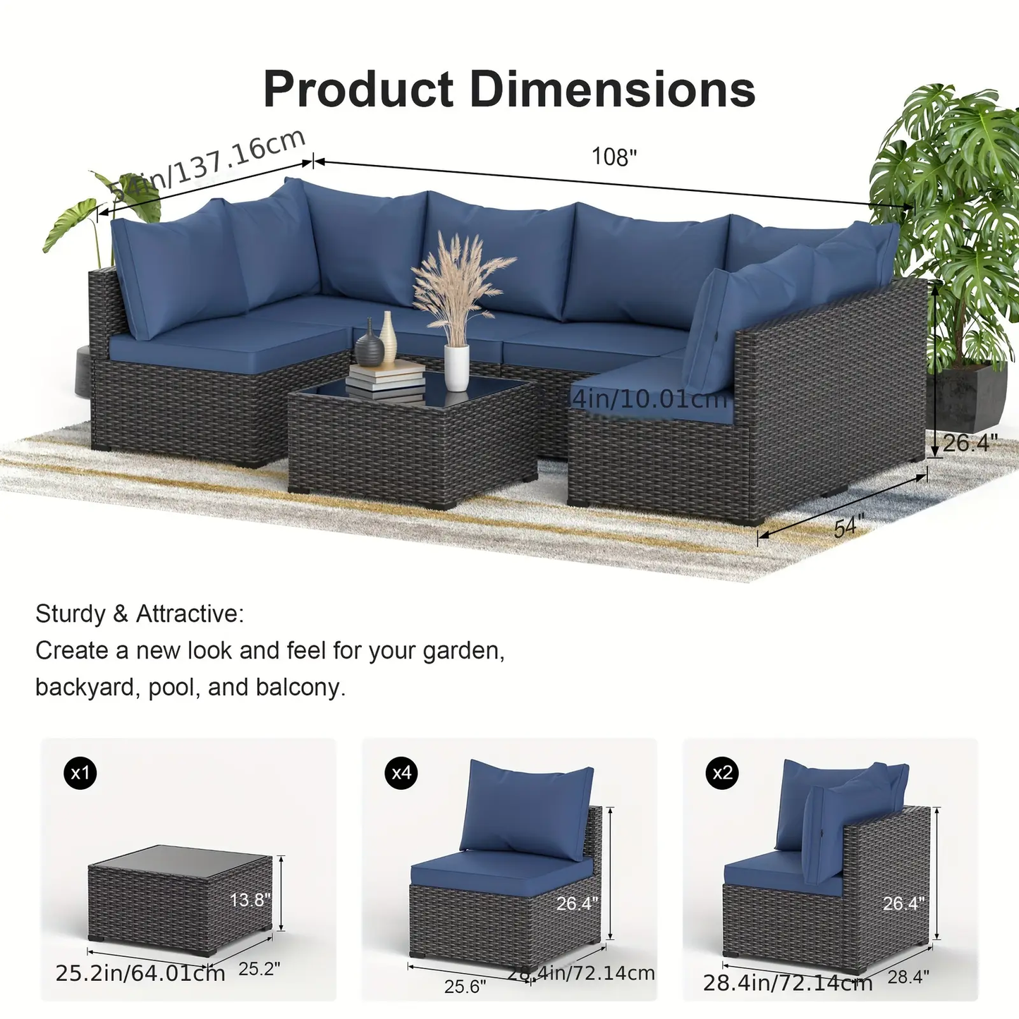 7 PCS Outdoor Patio Furniture Set