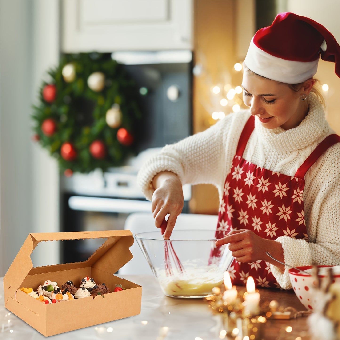 24/48/96pcs Brown Cupcake Containers - Kraft Bakery Carrier Boxes with Windows, Holds 12pcs Cupcakes, 13x10x3.5in, Includes Cardboard Inserts, Perfect for Christmas Gift Boxes, Muffins And Pastries