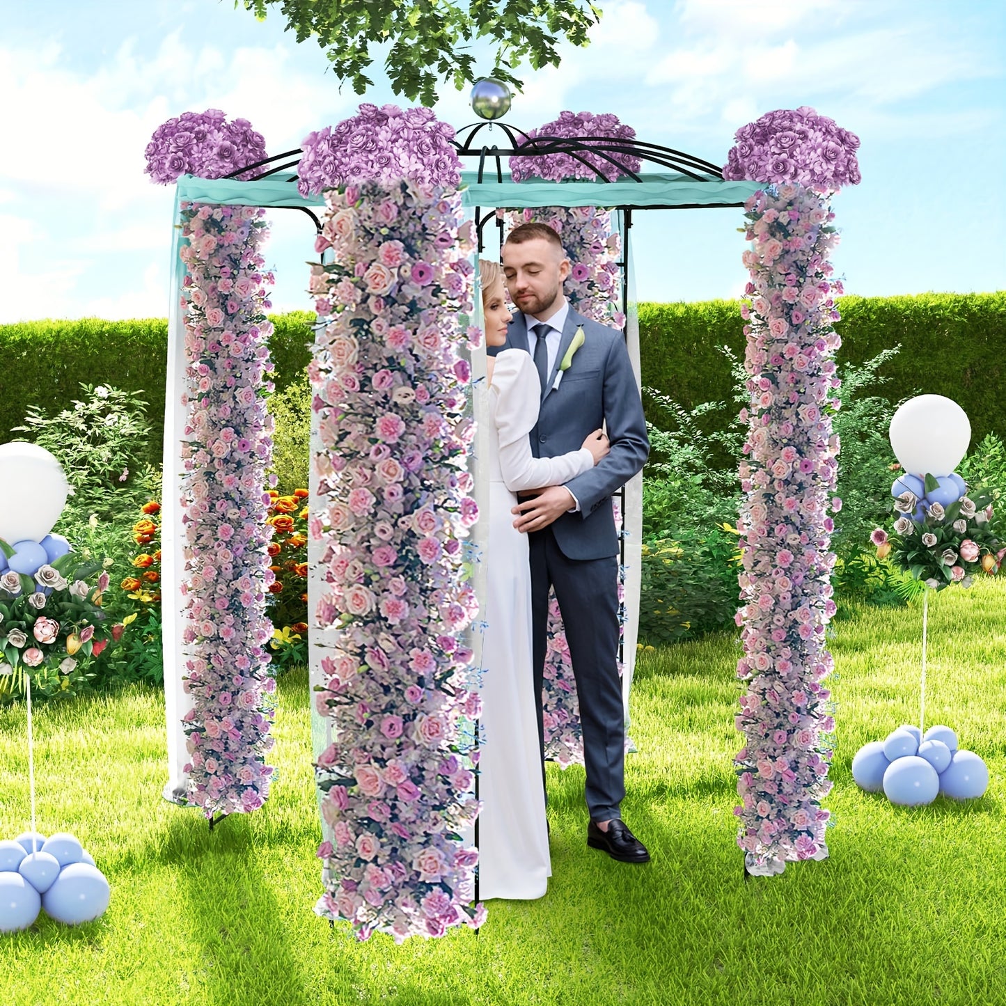 9.4' High x 6.8' Wide Birdcage Shape Arch w/Hanging Hook French Style Wedding