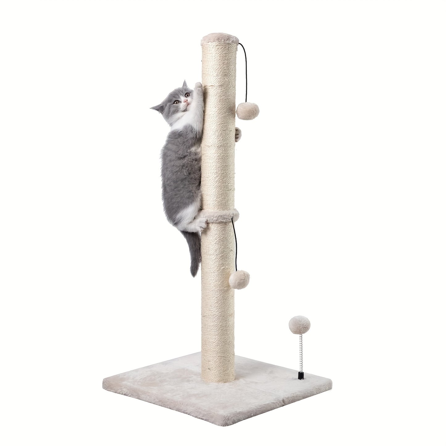 ECOBOOM 34" Tall Cat Scratching Post Kitten Scratcher Sisal Scratch Posts Trees With Hanging Ball For Indoor Cats