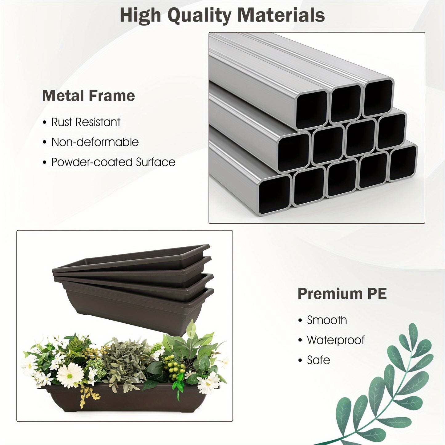 4ft 4-Tier Vertical Raised Garden Bed with Elevated Planter Boxes, Metal Frame, Drainage Holes - Ideal for Yard, Patio, Balcony, Above Ground Garden Bed