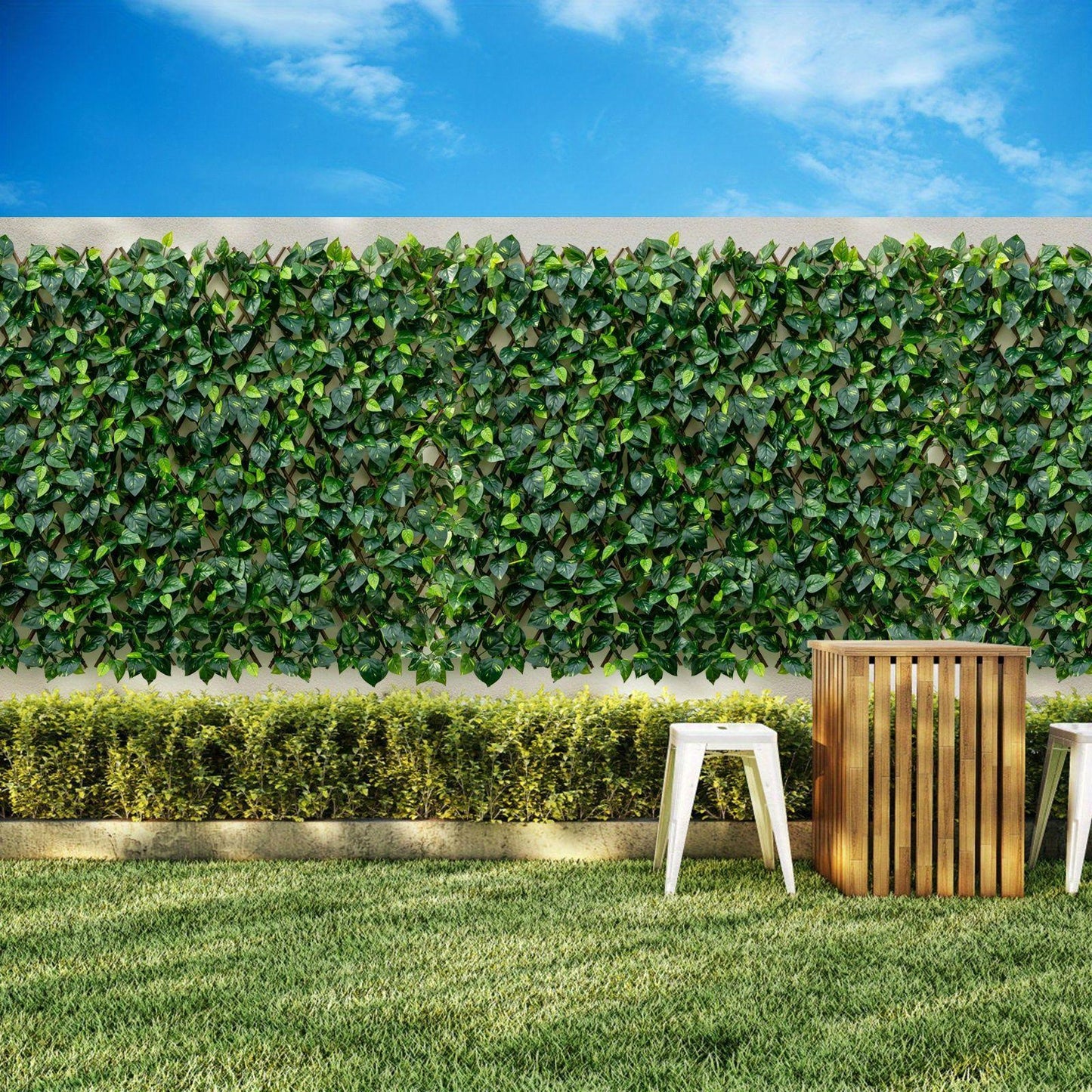 Expandable Fence Privacy Screen Decorative Faux Ivy Fencing Panel for Backdrop, Patio Partition, Balcony Screening, Naturallooking Screen, Lush Greenery Panel, Lightweight Privacy Wall, Durable Faux Plant Material, Artificial Hedge Panel