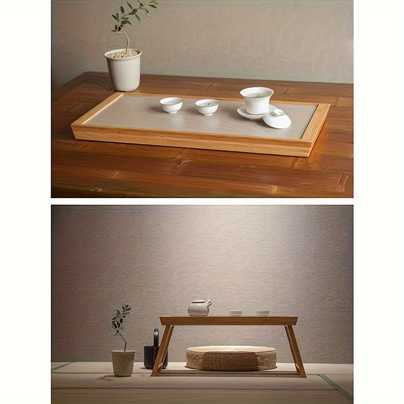 Solid Hardwood Folding Coffee Table - Portable Modern Minimalist Sofa Table with Sturdy A-Frame Design, No Assembly Required, Indoor/Outdoor Use for Living Room, Bedroom, Office, Camping - Space-Saving Durable Furniture