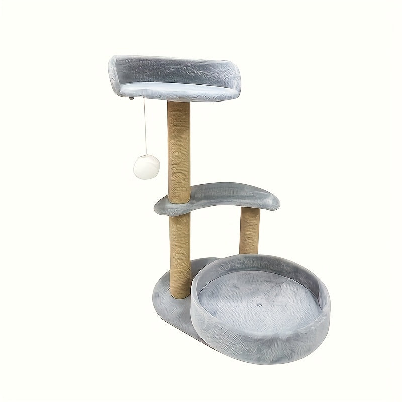Multi-Level Cat Tree With Scratching Post And Interactive Ball Toy - Perfect Indoor Cat Furniture For Play And Rest