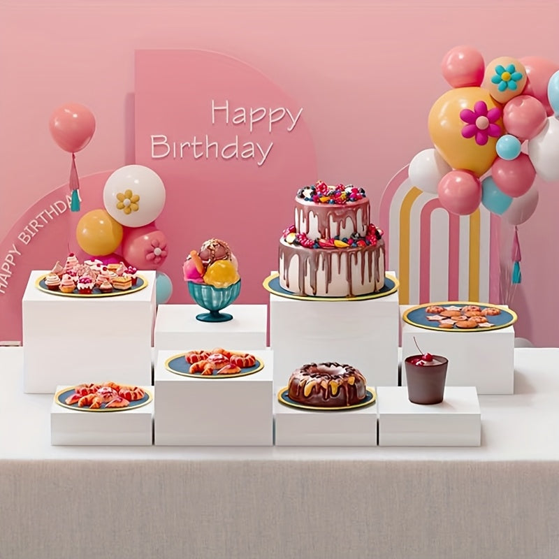6pcs Clear Acrylic Display Boxes - Durable Stackable Individual Cubes for Jewelry, Cupcakes, Donuts & Desserts, Modern Decor, Versatile Storage