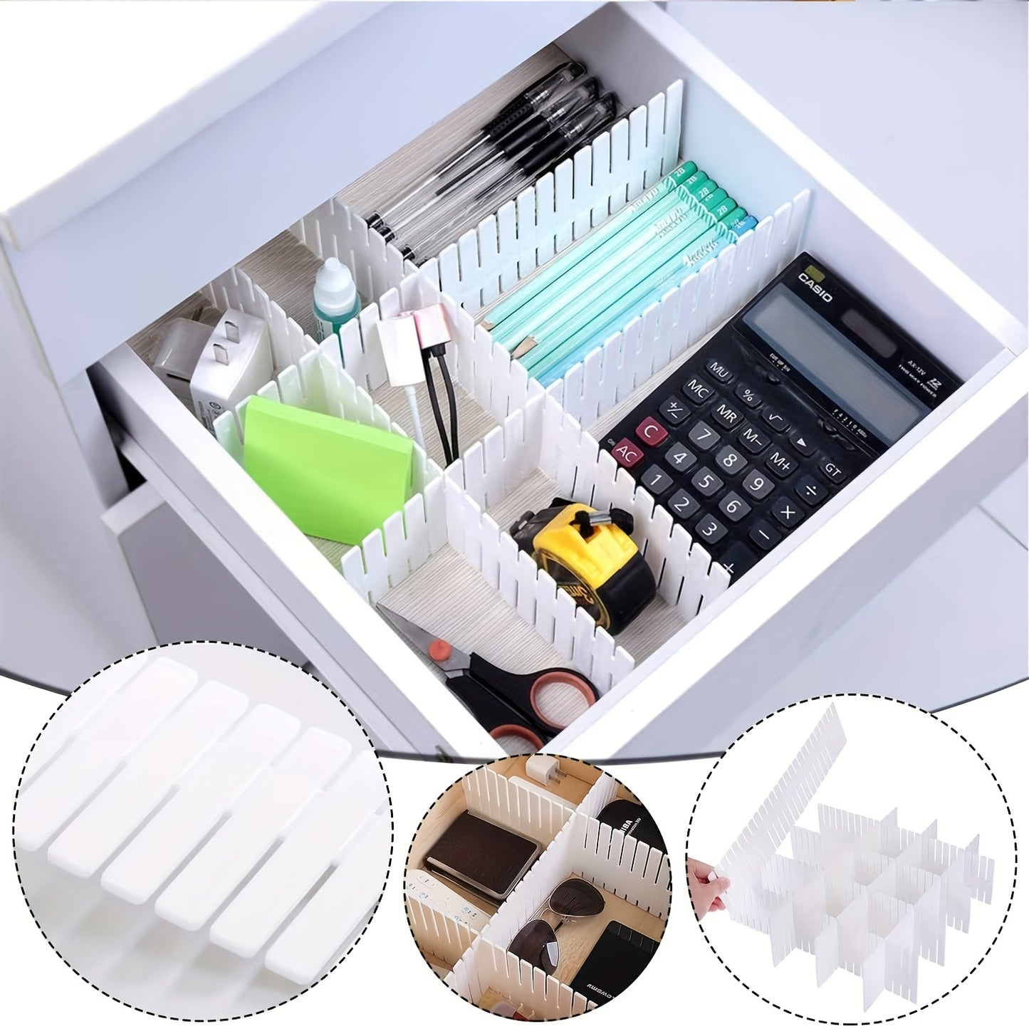 80/40-Pack Drawer Dividers Adjustable DIY Drawer Organizer