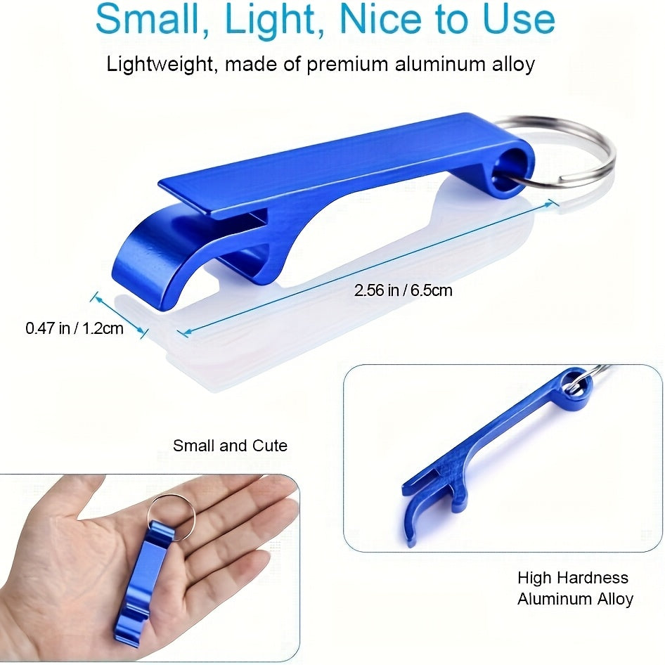 Heavy-Duty Bottle Opener Keychains - Engraved Text, Stainless Steel with Loop