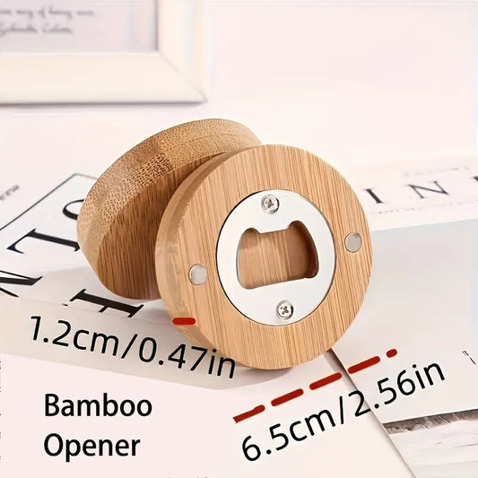 20Pcs Round Bamboo Bottle Opener