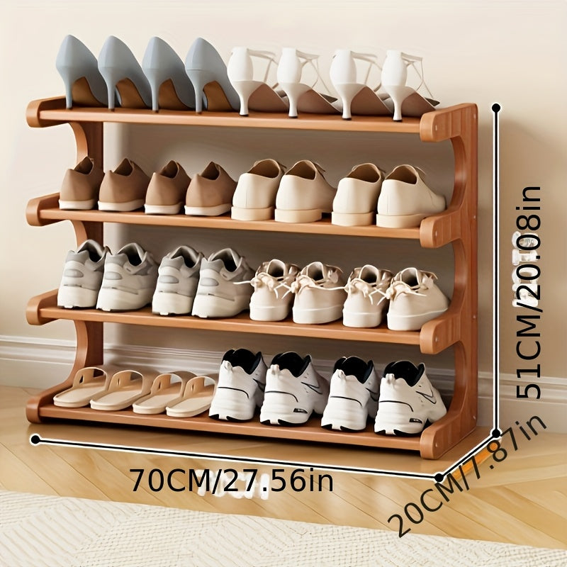 4/5/6-Tier Space-Saving Bamboo Shoe Rack | Freestanding Shoe Organizer With Natural Wood Grain Finish | Multi-Level Entryway Storage For Apartments, Dorms & Closets | Easy Tool-Free Assembly & Modern Farmhouse Style