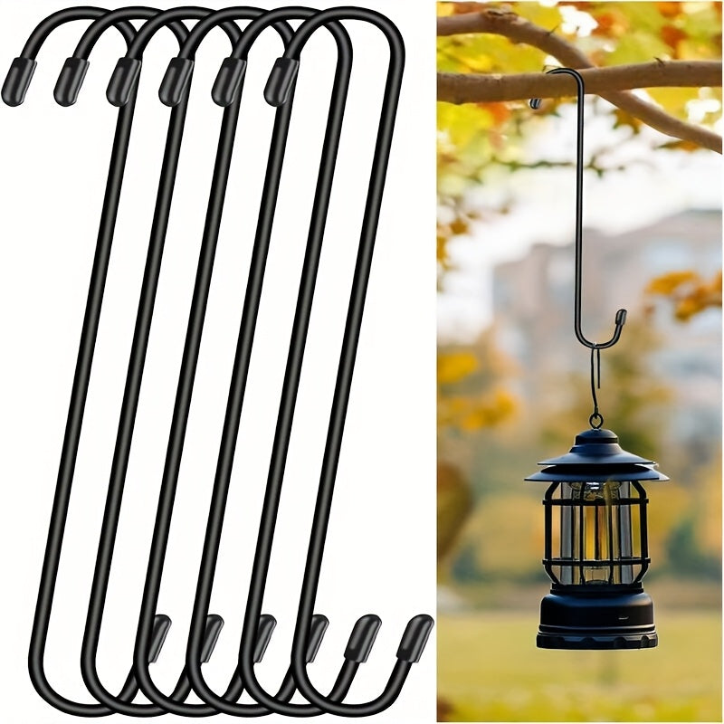 6/8/12/16/24/32pcs 12 Inch Large S Hooks for Hanging Plants Black Extra Matel Heavy Duty Hook, Utility Hooks