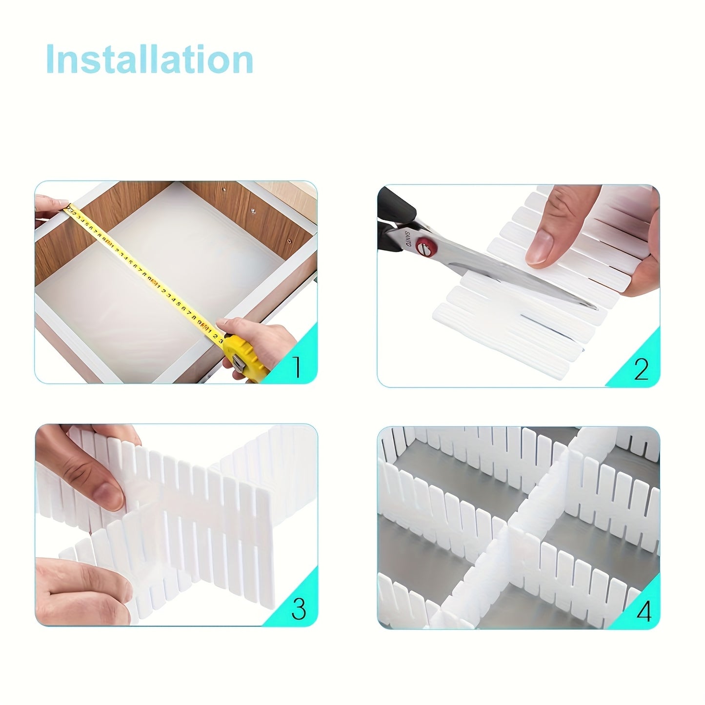 80/40-Pack Drawer Dividers Adjustable DIY Drawer Organizer