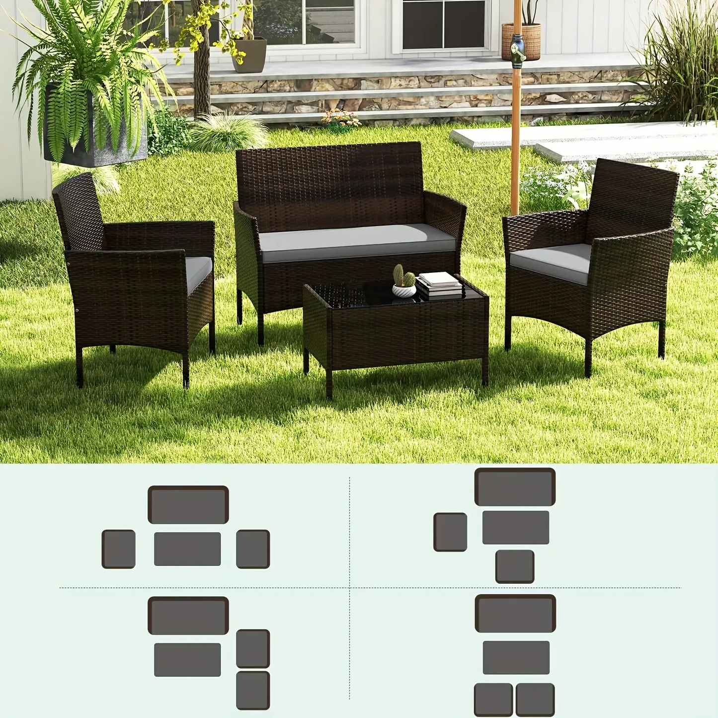 4 PCS Outdoor Patio Furniture Set