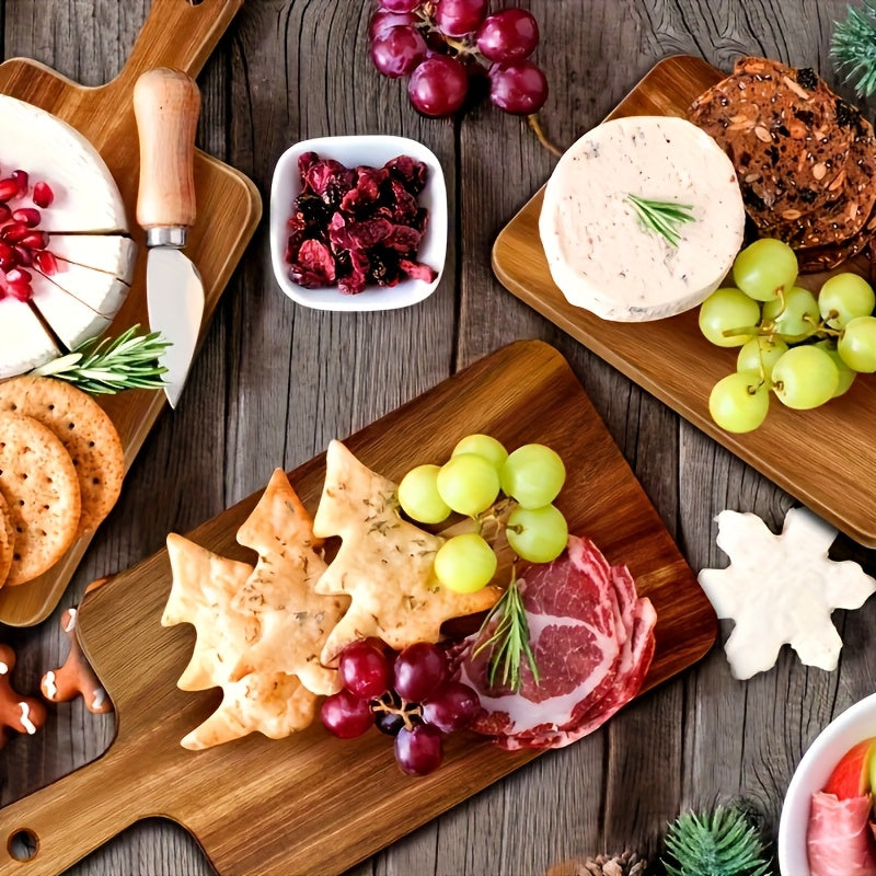5/10/20pcs Acacia Wood Cutting Boards With Handles - 15.7" X 7.8" - Perfect For Pizza, Bread, Cheese, Charcuterie, Fruit & Vegetables