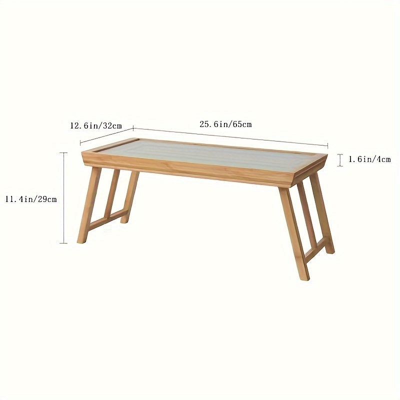 Solid Hardwood Folding Coffee Table - Portable Modern Minimalist Sofa Table with Sturdy A-Frame Design, No Assembly Required, Indoor/Outdoor Use for Living Room, Bedroom, Office, Camping - Space-Saving Durable Furniture