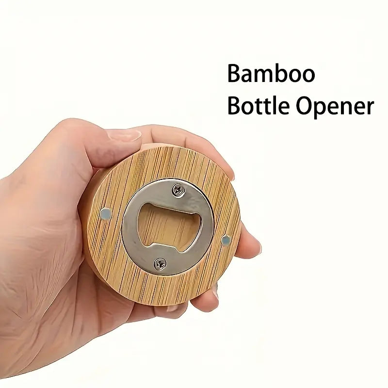 20Pcs Round Bamboo Bottle Opener