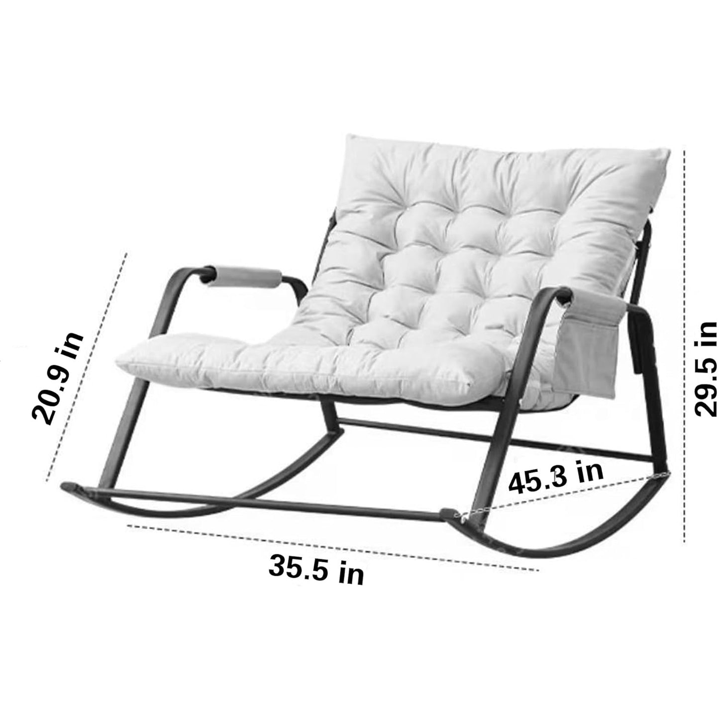 Large Outdoor Rocking Chair, Oversized Rocking Papasan Chair with Thick Cushion And Frame Outdoor Rocker, Comfy Chairs Lounge for Outside Porch Patio Backyard Balcony, Over Sized Rocking Chair, Outdoor Seating, Balcony Chair, Cozy Seating
