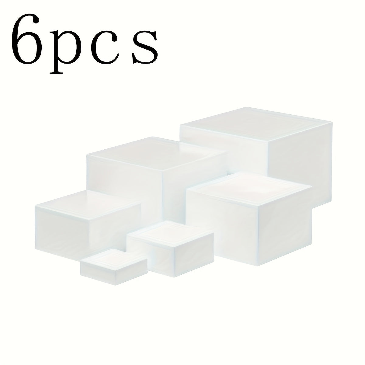 6pcs Clear Acrylic Display Boxes - Durable Stackable Individual Cubes for Jewelry, Cupcakes, Donuts & Desserts, Modern Decor, Versatile Storage