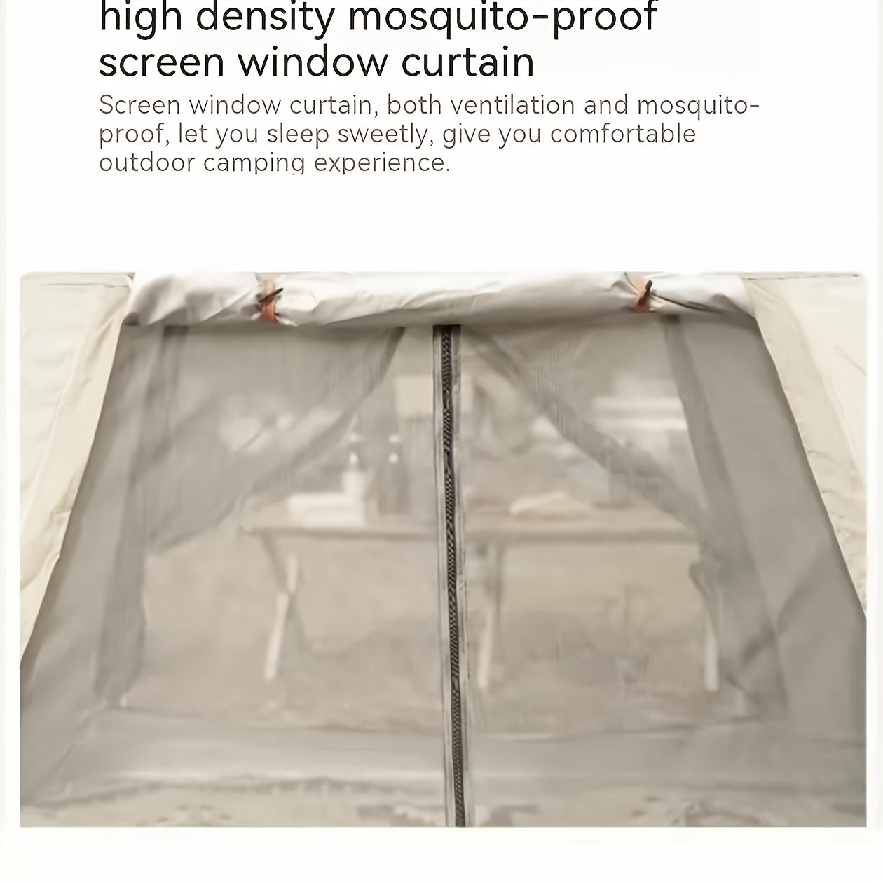 Family Camping Tent with Canopy - Quick Setup, Windproof, All-Season Design with Mosquito Netting & UV Protection, Durable Oxford Fabric, Beige Multi-Band Sunshade, Ideal for Outdoor Adventures & Camping Accessories, Allseason Camping