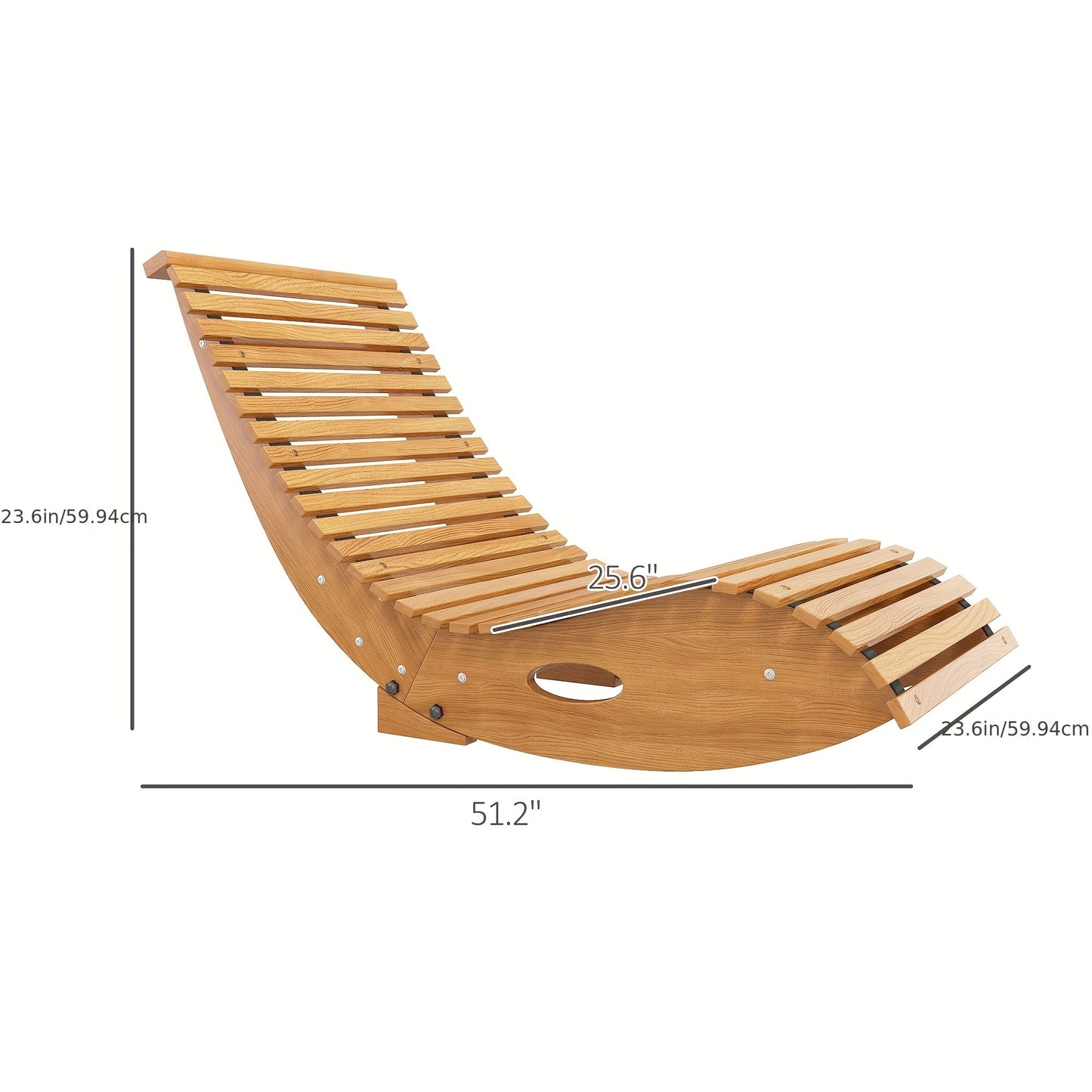 Outsunny Outdoor Rocking Chair with Slatted Seat and High Back, Wooden Rocking Chair with S Shape, Rocking Patio Chair for Backyard, Garden