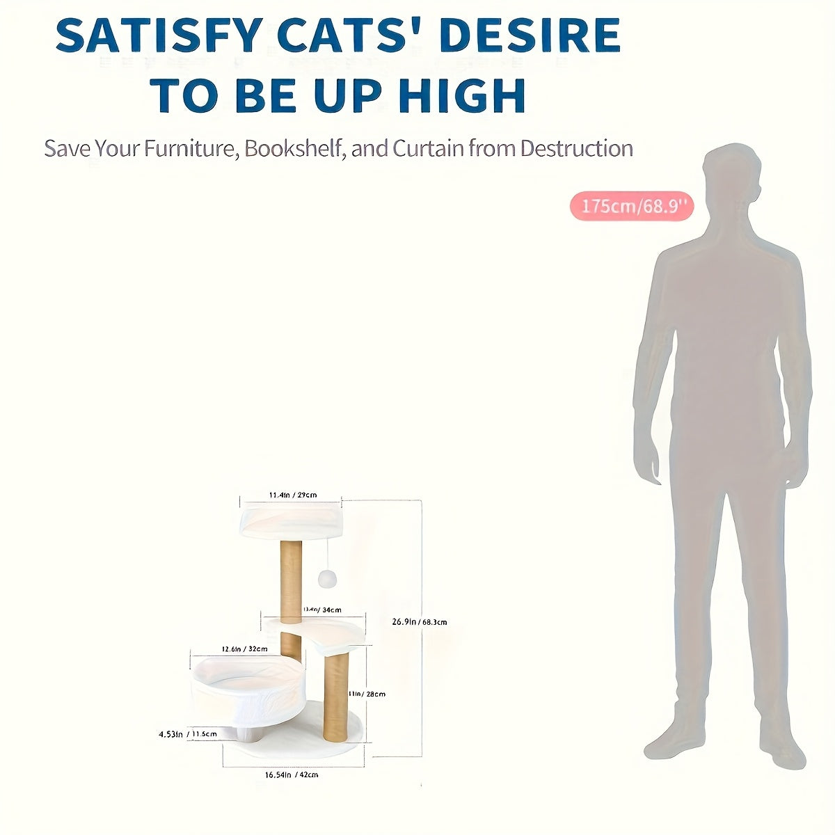 Multi-Level Cat Tree With Scratching Post And Interactive Ball Toy - Perfect Indoor Cat Furniture For Play And Rest