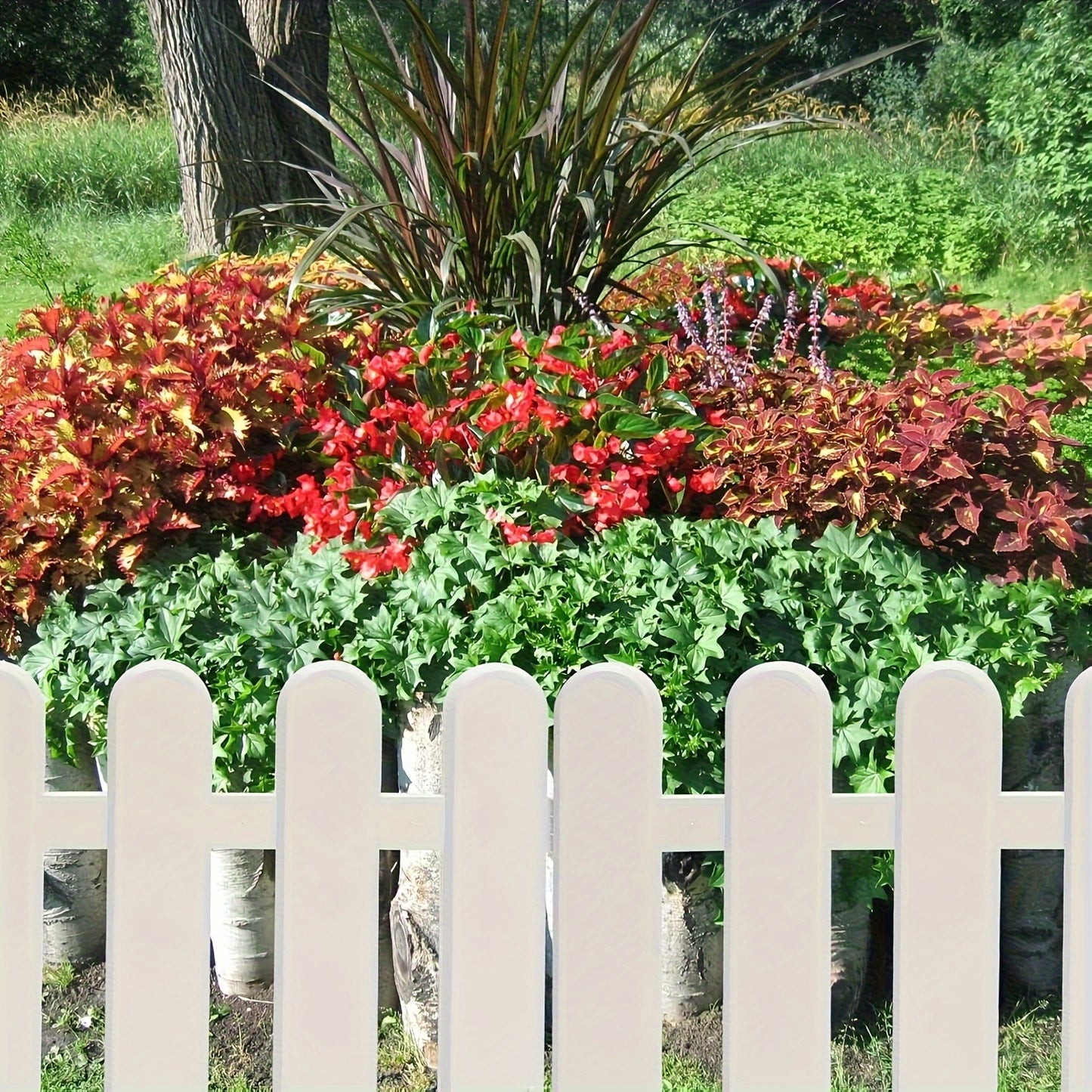 10/20/30/40pcs White PVC Garden Fence Panels - Rustic Style Durable Plastic Weather-Resistant DIY Interlocking Fence for Landscaping, Pets, Plant Support, Yard & Garden Decoration, Fence Panels, Pet Containment, Landscape Edging, Decorative Fencing