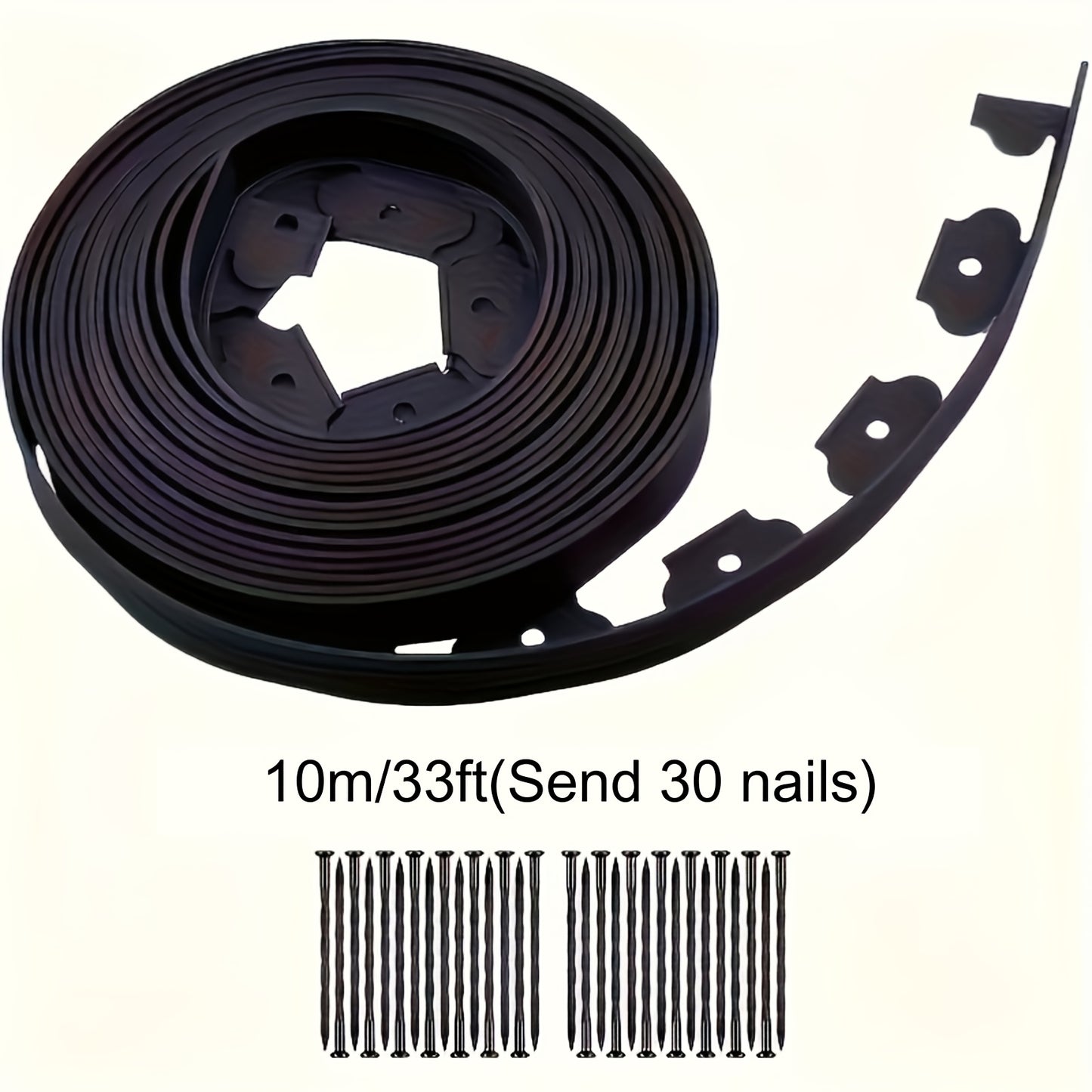 33/66ft, Landscaping Grass And Stone Isolation Belt, Thickened Retaining Strip, Lawn Garden Tree Circle, L-shaped Separation Belt, Root Belt, Black And Green