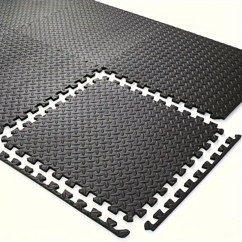 30pcs Durable EVA Foam Floor Tiles - Interlocking Waterproof Exercise Mat with Noise Reduction & Anti-Slip Diamond Pattern - Perfect for Home Gym, Easy Install & Clean