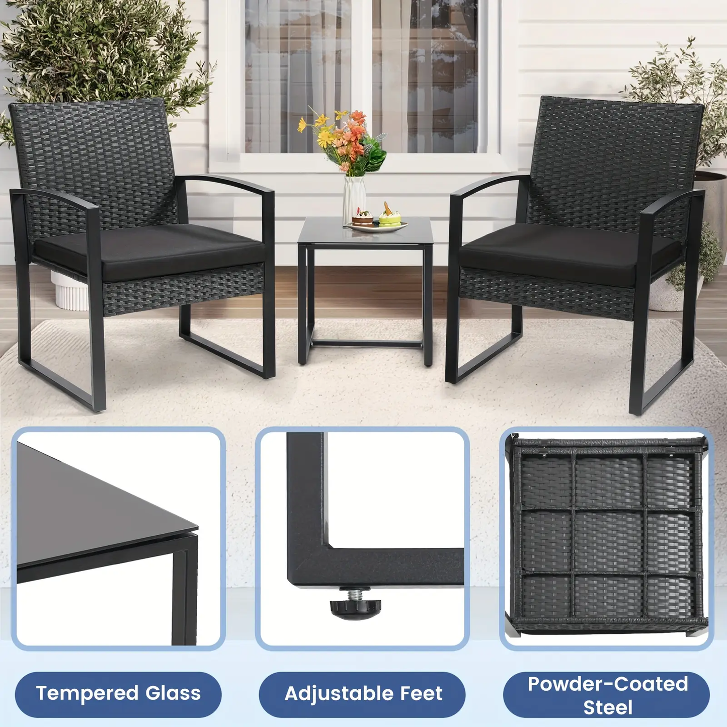 3 PCS Outdoor Patio Furniture Set