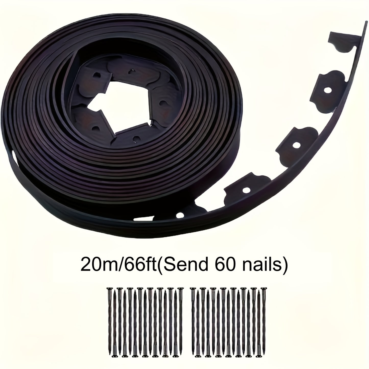 33/66ft, Landscaping Grass And Stone Isolation Belt, Thickened Retaining Strip, Lawn Garden Tree Circle, L-shaped Separation Belt, Root Belt, Black And Green