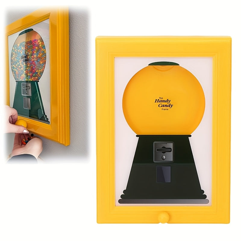 Wall-Mounted Square Photo Frame & Candy Dispenser - Durable Plastic Home Decor with Decorative Beads, Perfect for Displaying Pictures, Candies, Nuts, and Pet Treats, Wallmounted Decor | Playful Design | Durable Plastic Frame, Wall Decor