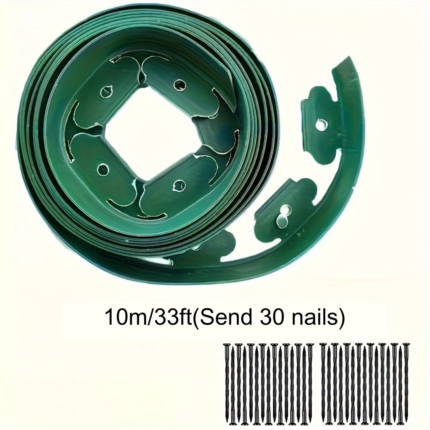 33/66ft, Landscaping Grass And Stone Isolation Belt, Thickened Retaining Strip, Lawn Garden Tree Circle, L-shaped Separation Belt, Root Belt, Black And Green