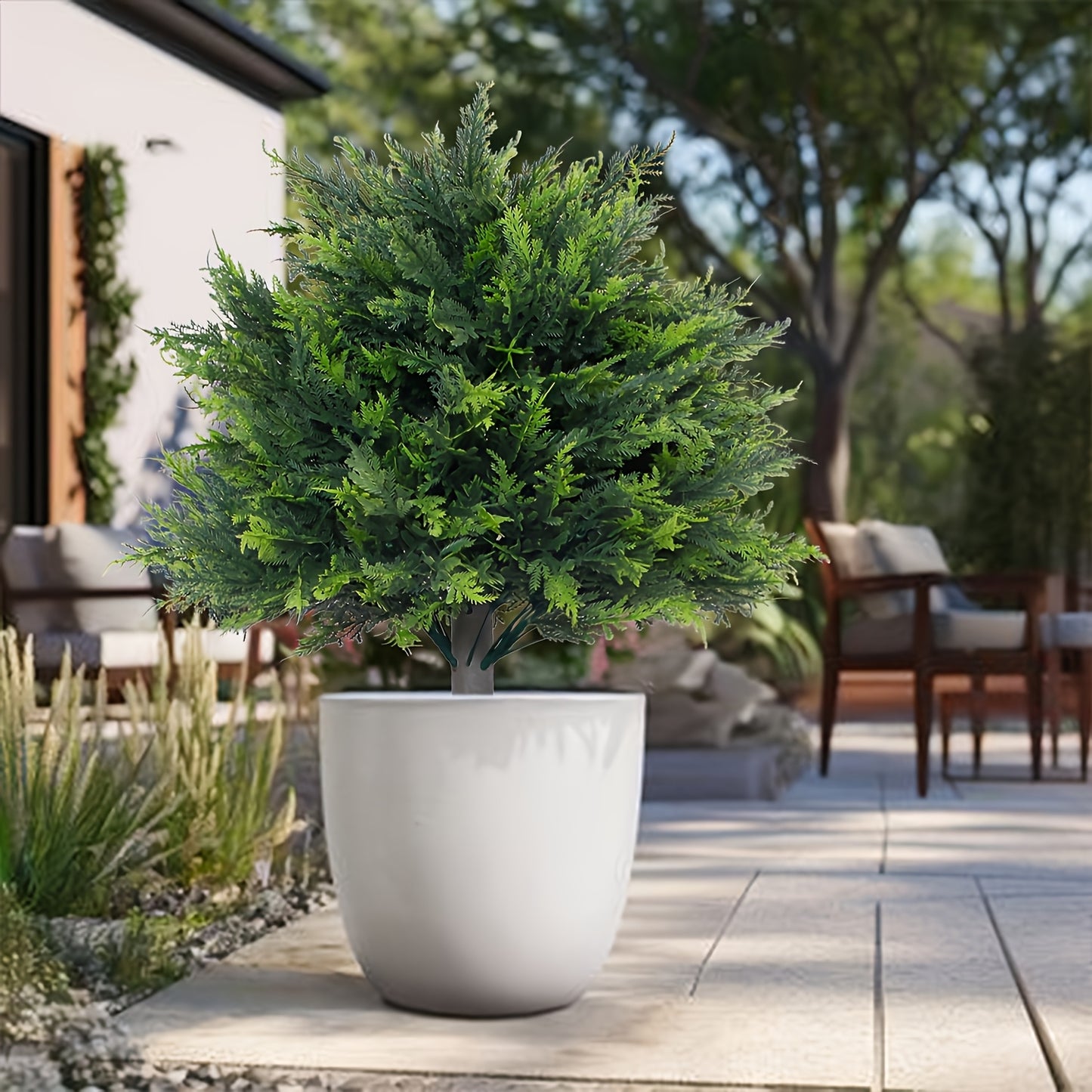 26-Inch UV-Resistant Artificial Cedar Ball Tree Conifer
