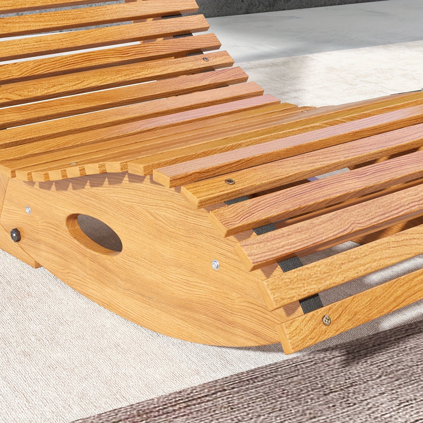 Outsunny Outdoor Rocking Chair with Slatted Seat and High Back, Wooden Rocking Chair with S Shape, Rocking Patio Chair for Backyard, Garden