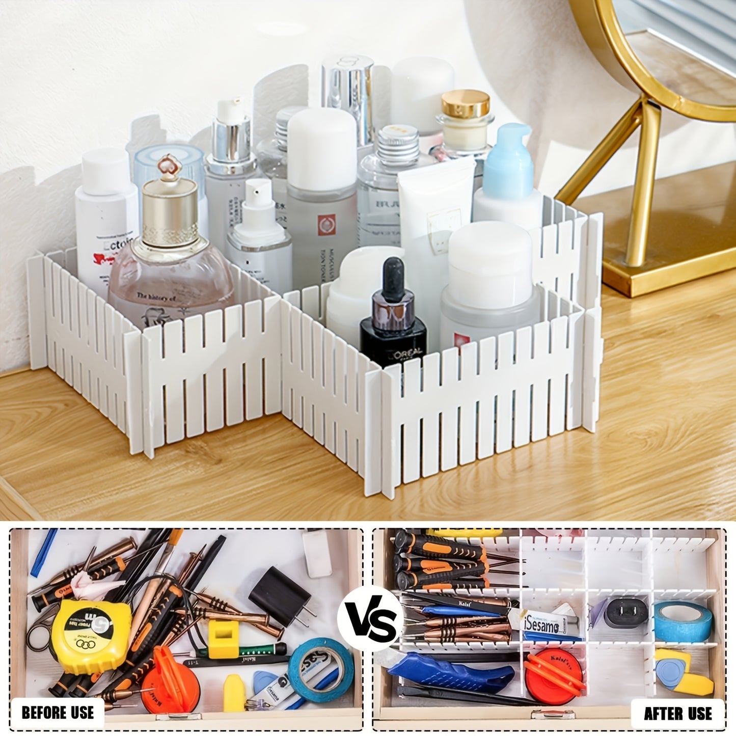 80/40-Pack Drawer Dividers Adjustable DIY Drawer Organizer