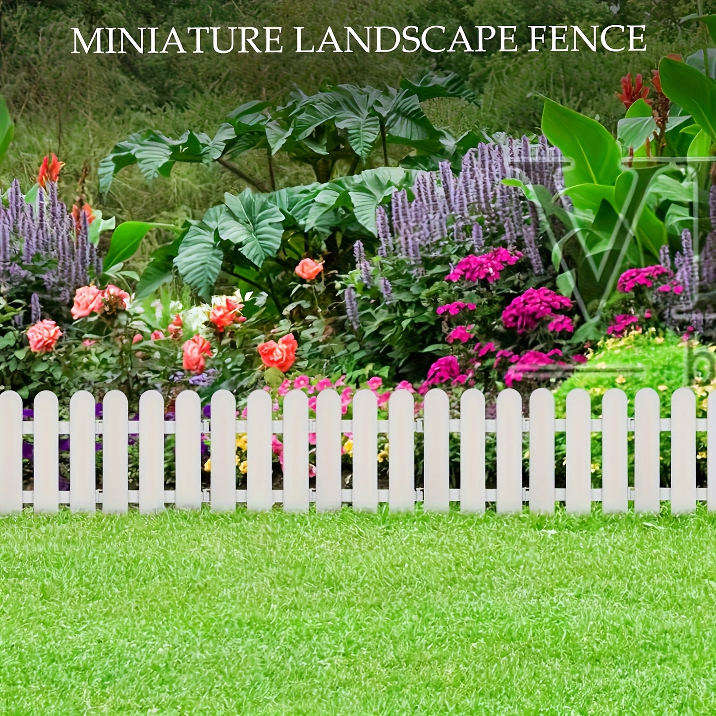 10/20/30/40pcs White PVC Garden Fence Panels - Rustic Style Durable Plastic Weather-Resistant DIY Interlocking Fence for Landscaping, Pets, Plant Support, Yard & Garden Decoration, Fence Panels, Pet Containment, Landscape Edging, Decorative Fencing