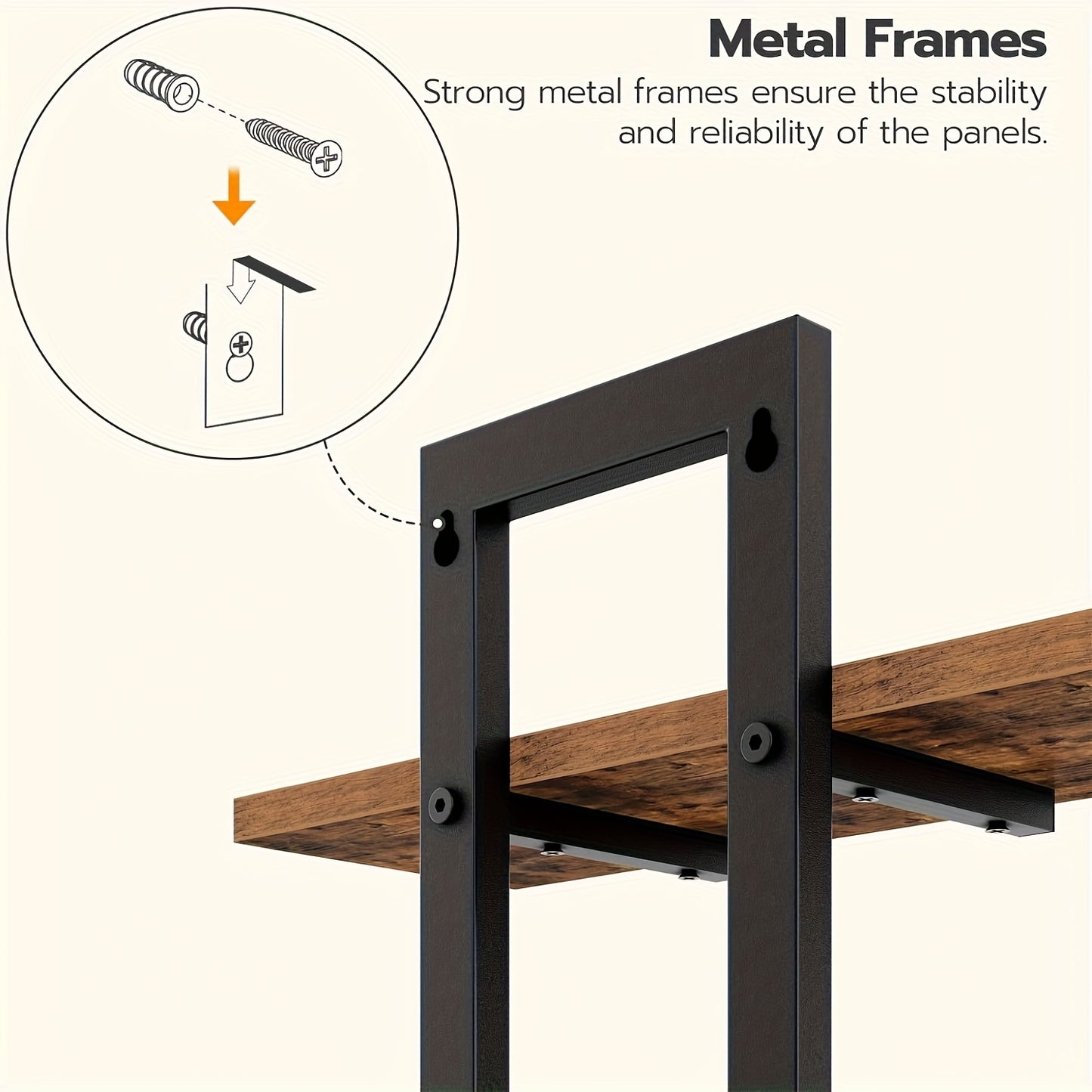 Set Of 2 Floating Shelves | 2 Tiers | Wall-Mounted Storage | For Bathroom, Living Room, Bedroom, And Kitchen