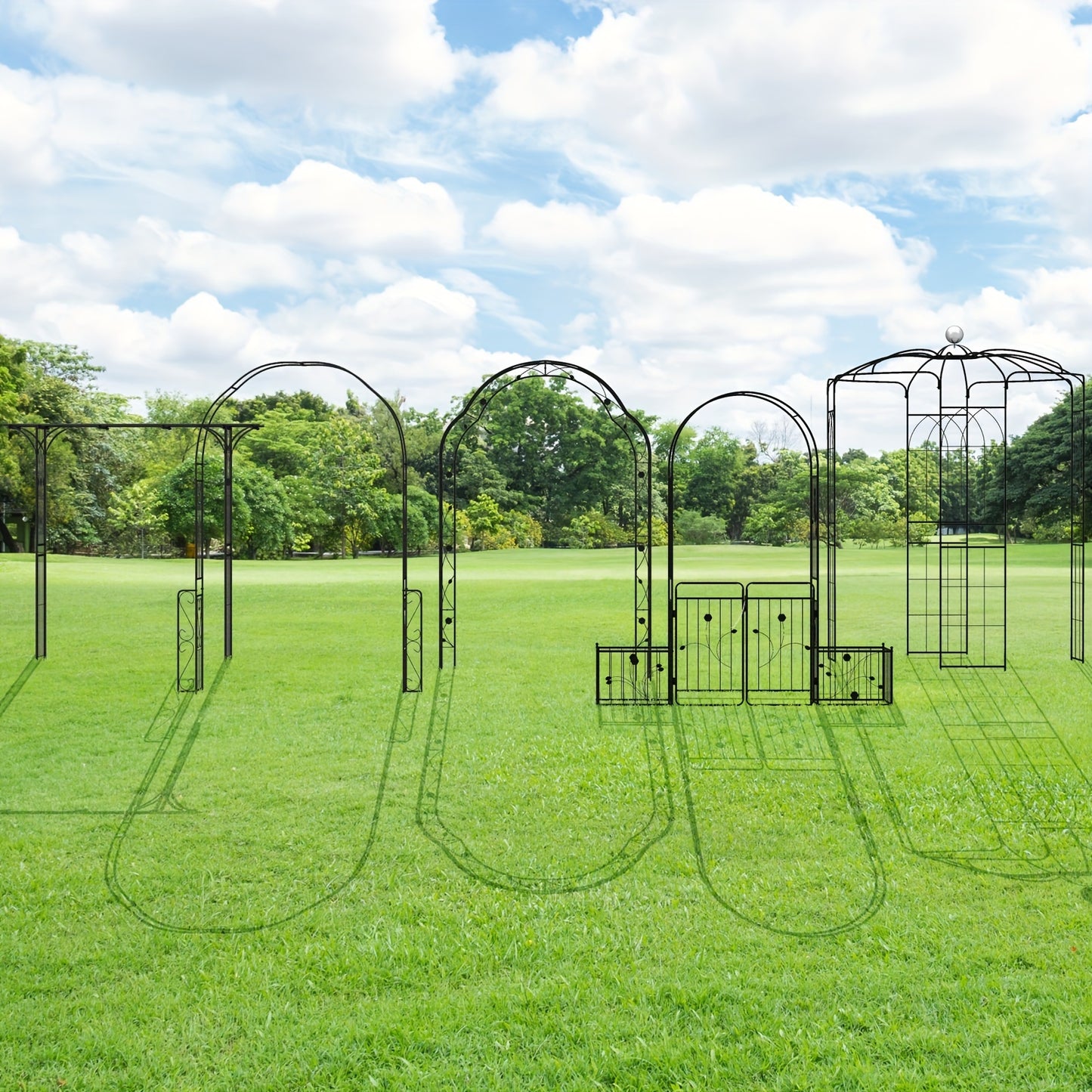 9.4' High x 6.8' Wide Birdcage Shape Arch w/Hanging Hook French Style Wedding