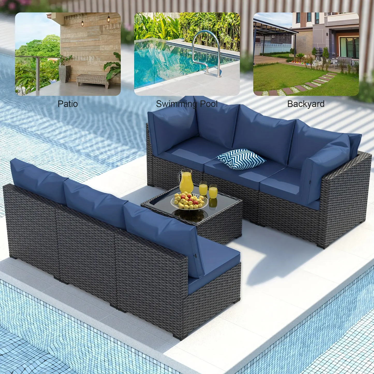 7 PCS Outdoor Patio Furniture Set