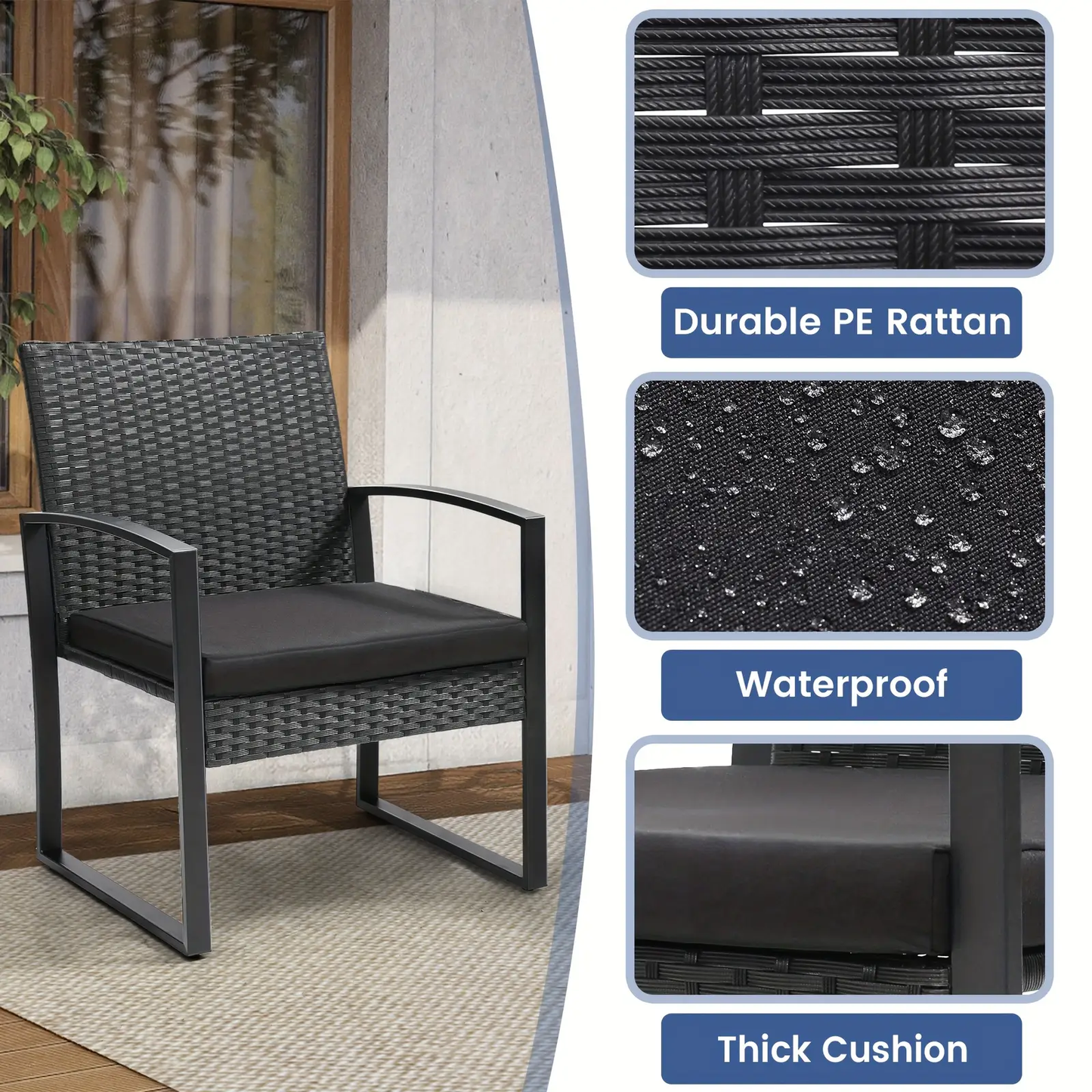 3 PCS Outdoor Patio Furniture Set
