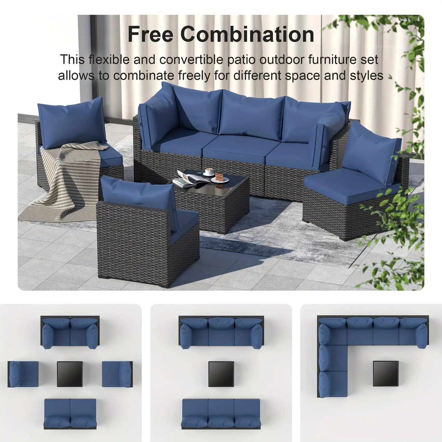 7 PCS Outdoor Patio Furniture Set