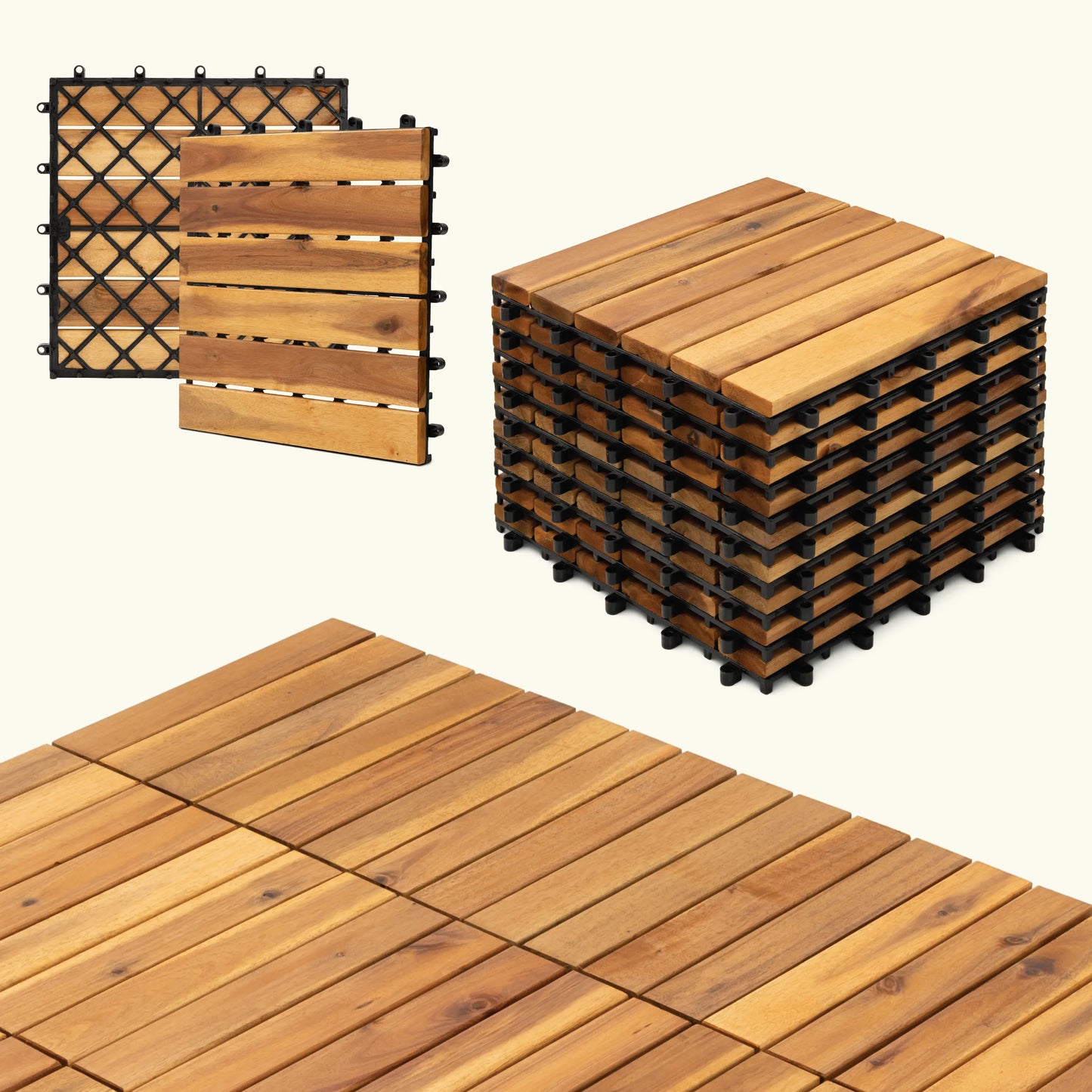6Slats, Acacia Interlocking Deck Tiles