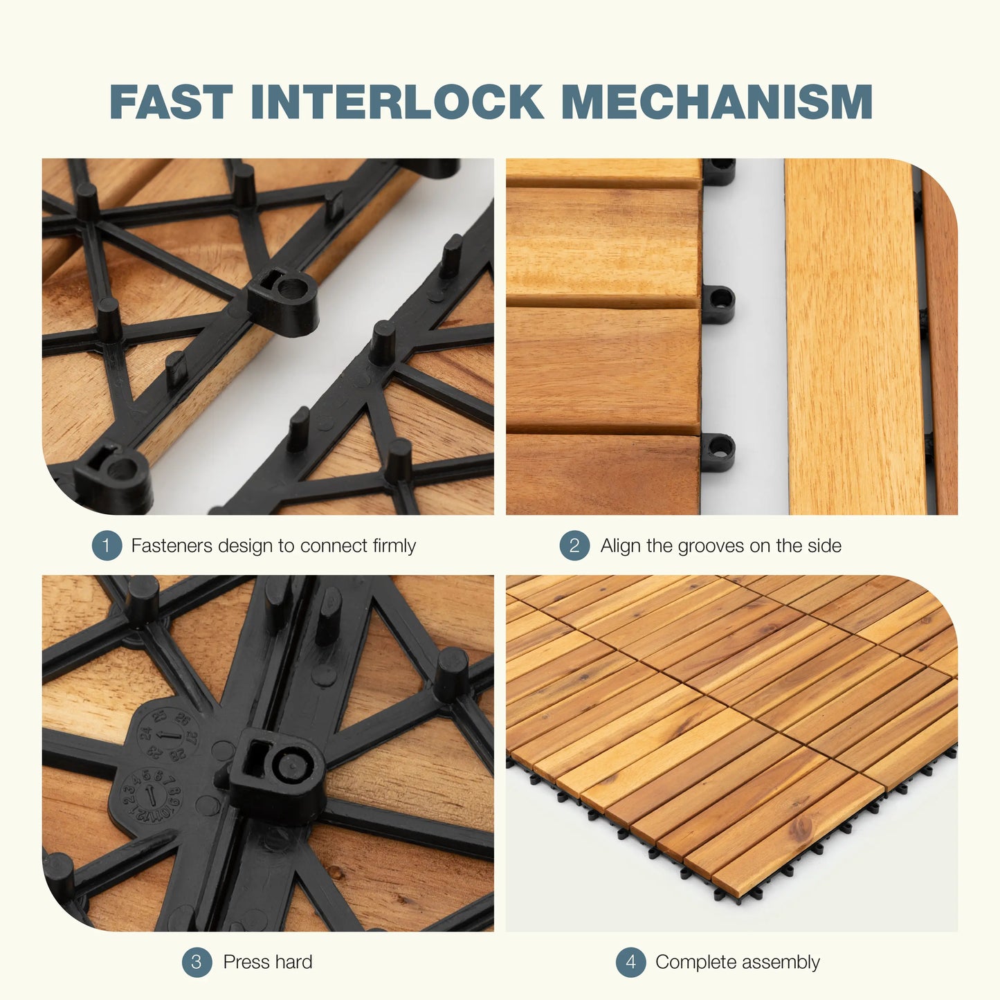 6Slats, Acacia Interlocking Deck Tiles