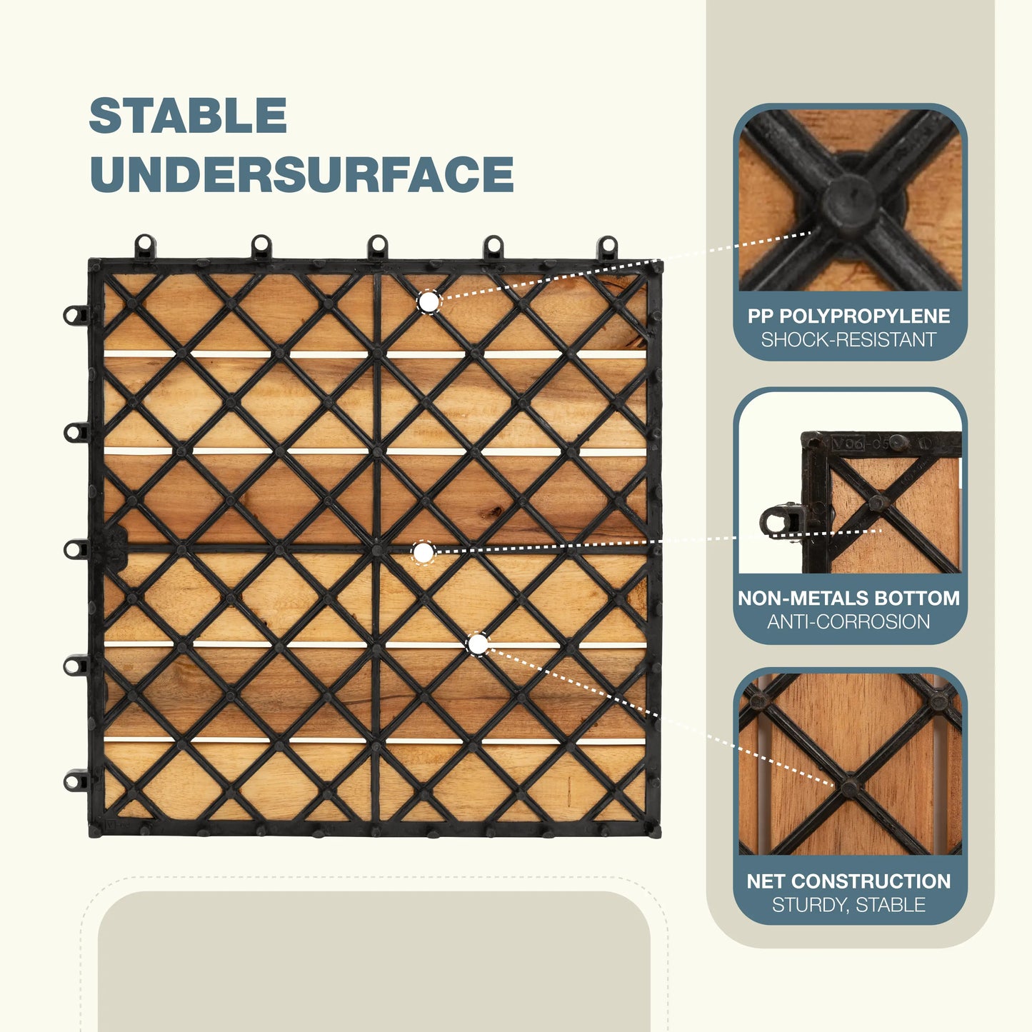 6Slats, Acacia Interlocking Deck Tiles