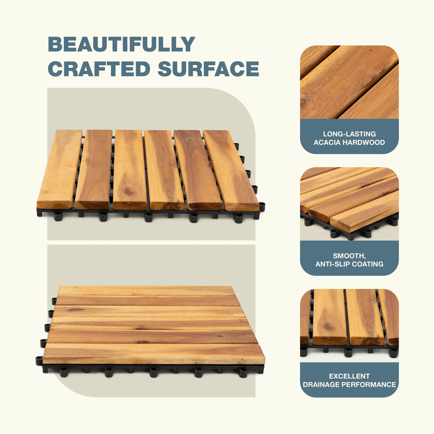 6Slats, Acacia Interlocking Deck Tiles