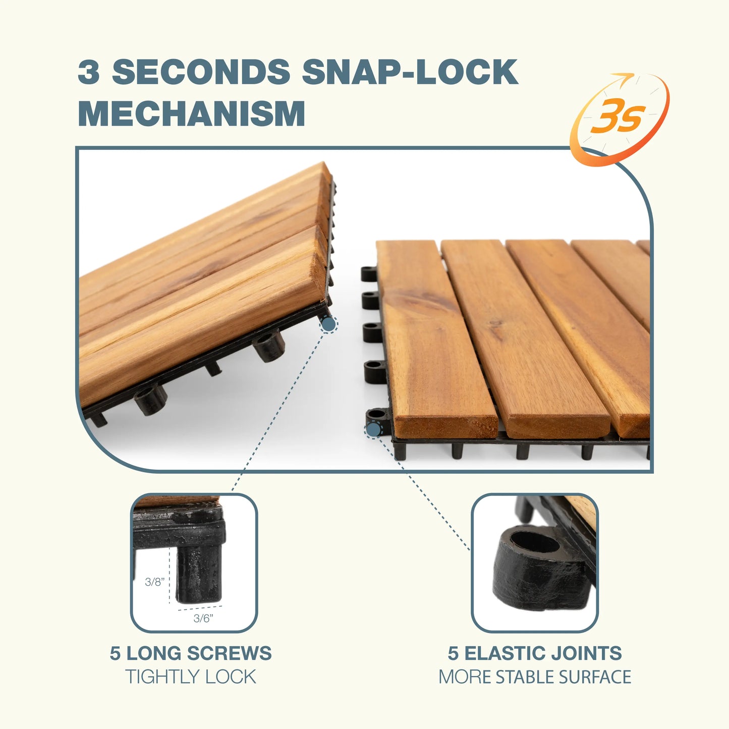6Slats, Acacia Interlocking Deck Tiles