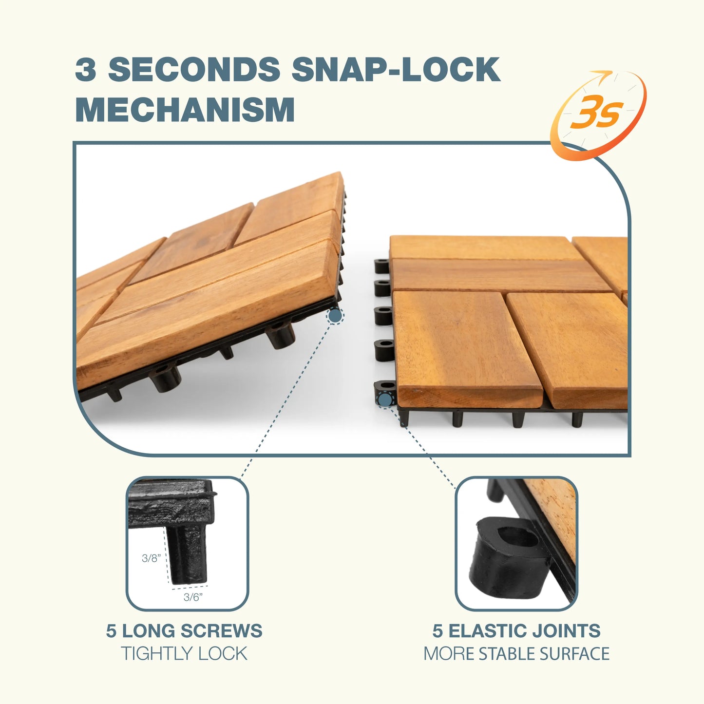 8Slats, Acacia Interlocking Deck Tiles
