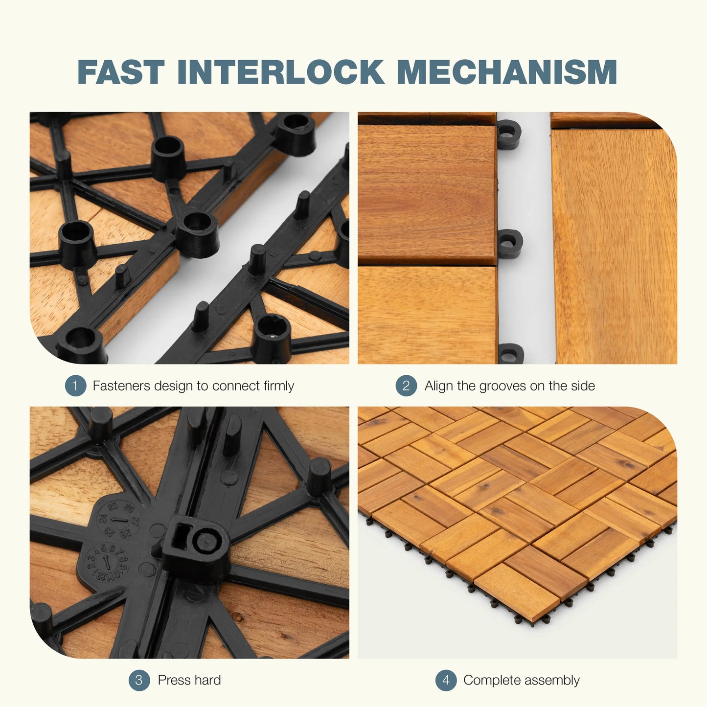 8Slats, Acacia Interlocking Deck Tiles