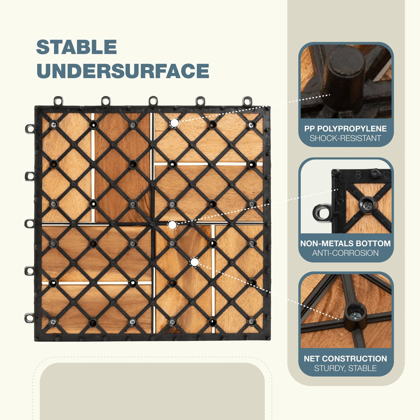 8Slats, Acacia Interlocking Deck Tiles