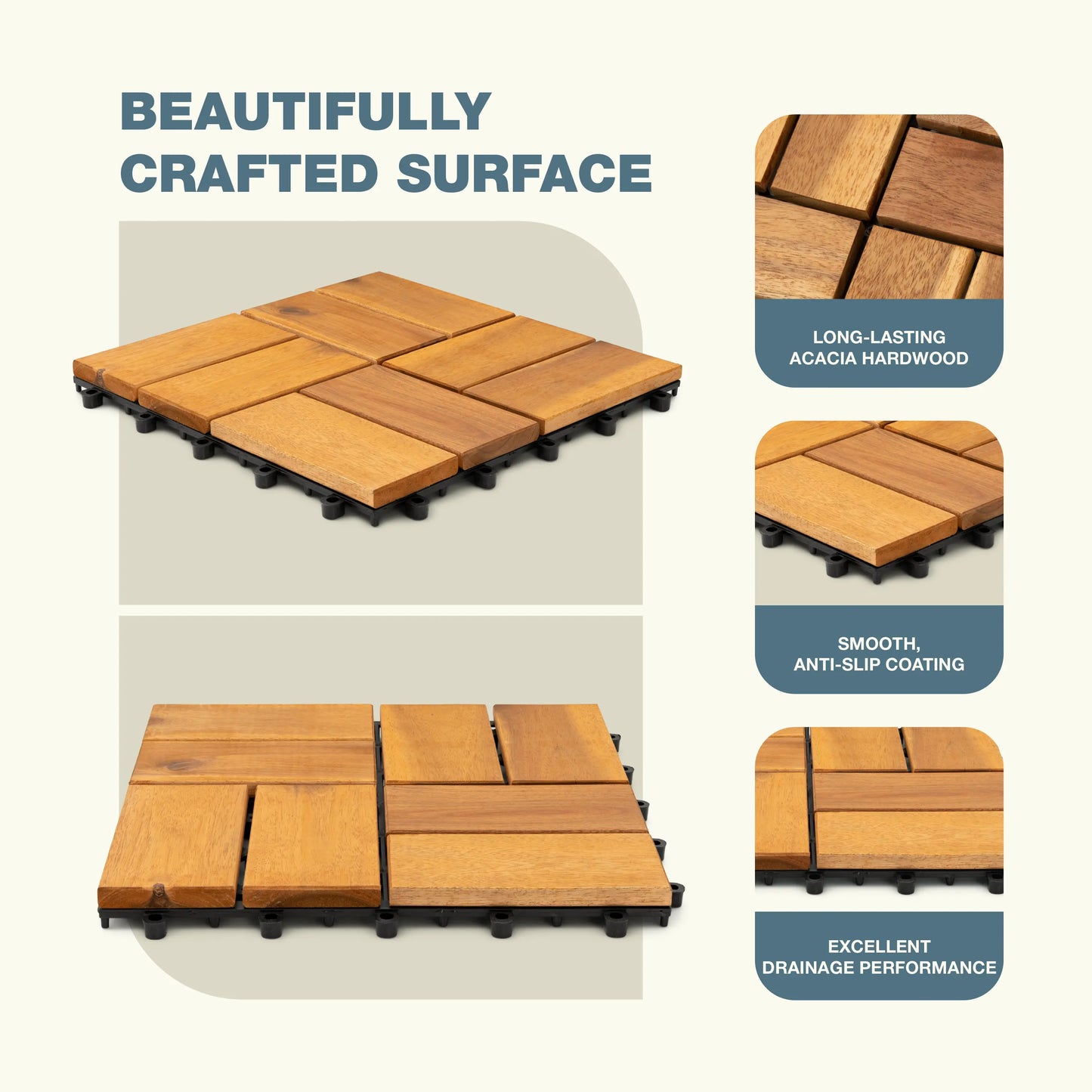 8Slats, Acacia Interlocking Deck Tiles