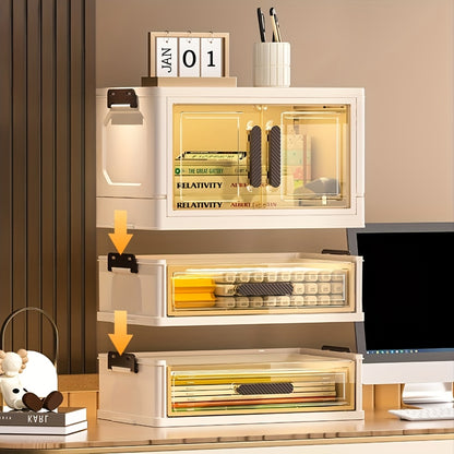 Foldable Large-Capacity Cosmetic Storage Cabinet, File Storage Box, Large Drawer Unit, Transparent Drawer Cabinet, Suitable For Storing Cosmetics, Skincare Products, Documents, And Books